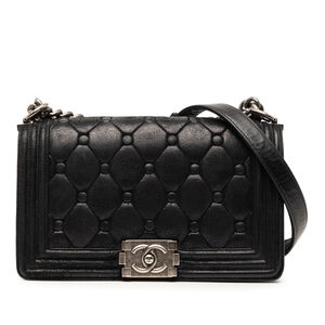 Pre-Loved Chanel Old Medium Quilted Suede Chesterfield Boy Flap